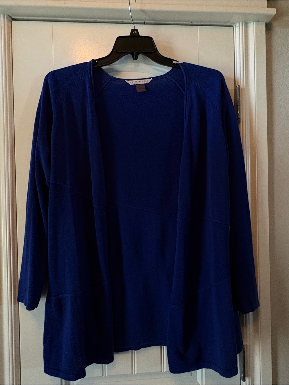 Peter Nygard Royal Blue Open-Front Women's Cardigan
